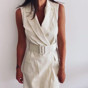 Robe blazer écru